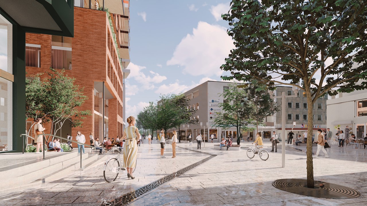 Illustrasjon av Rådmann Halmrasts vei