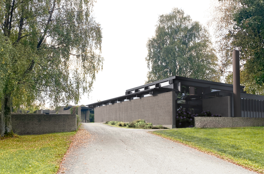 Illustrasjon som heter Sammenhengh. Haslum krematorium