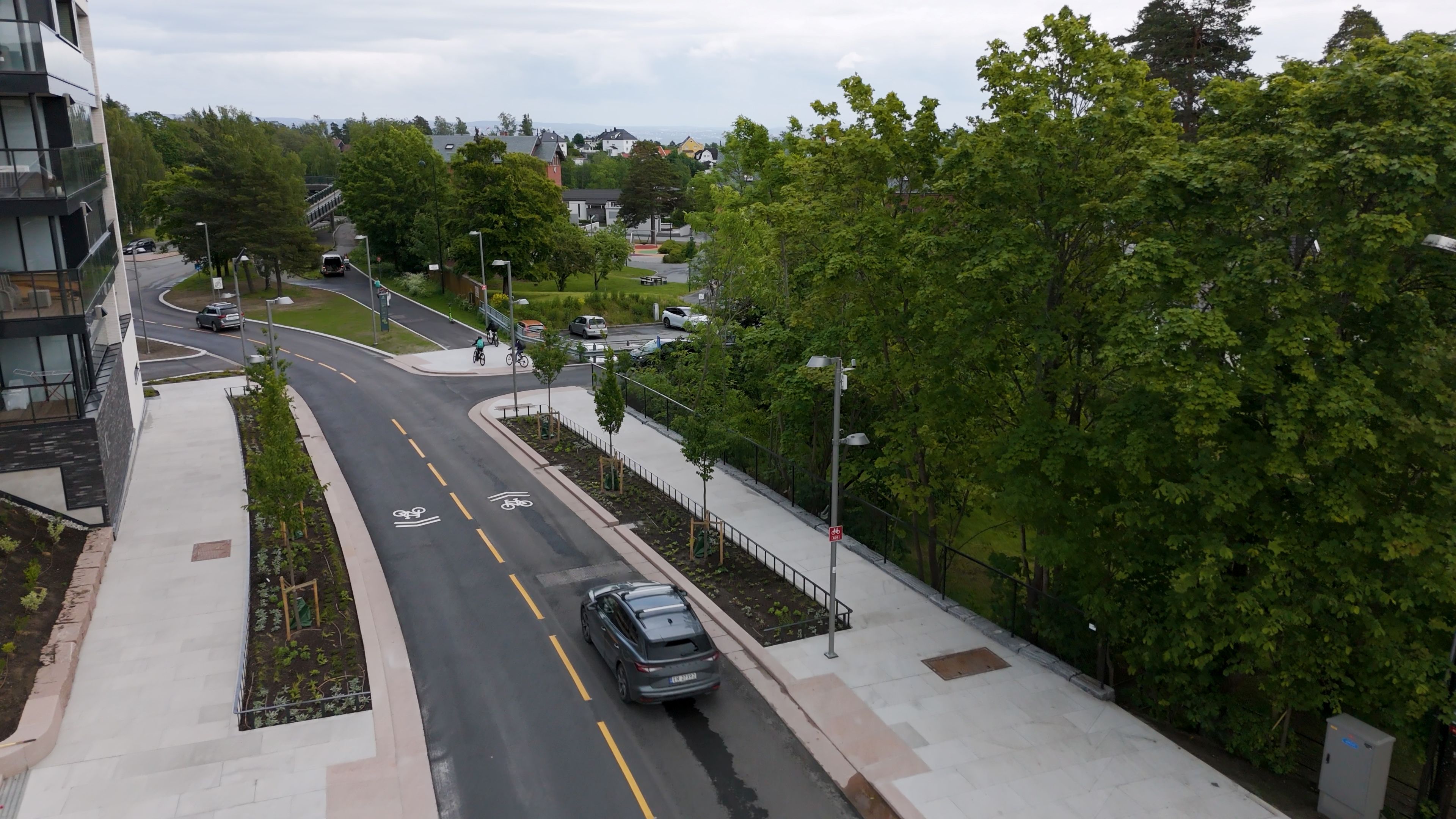 Bilde av regnbed i offentlig byrom