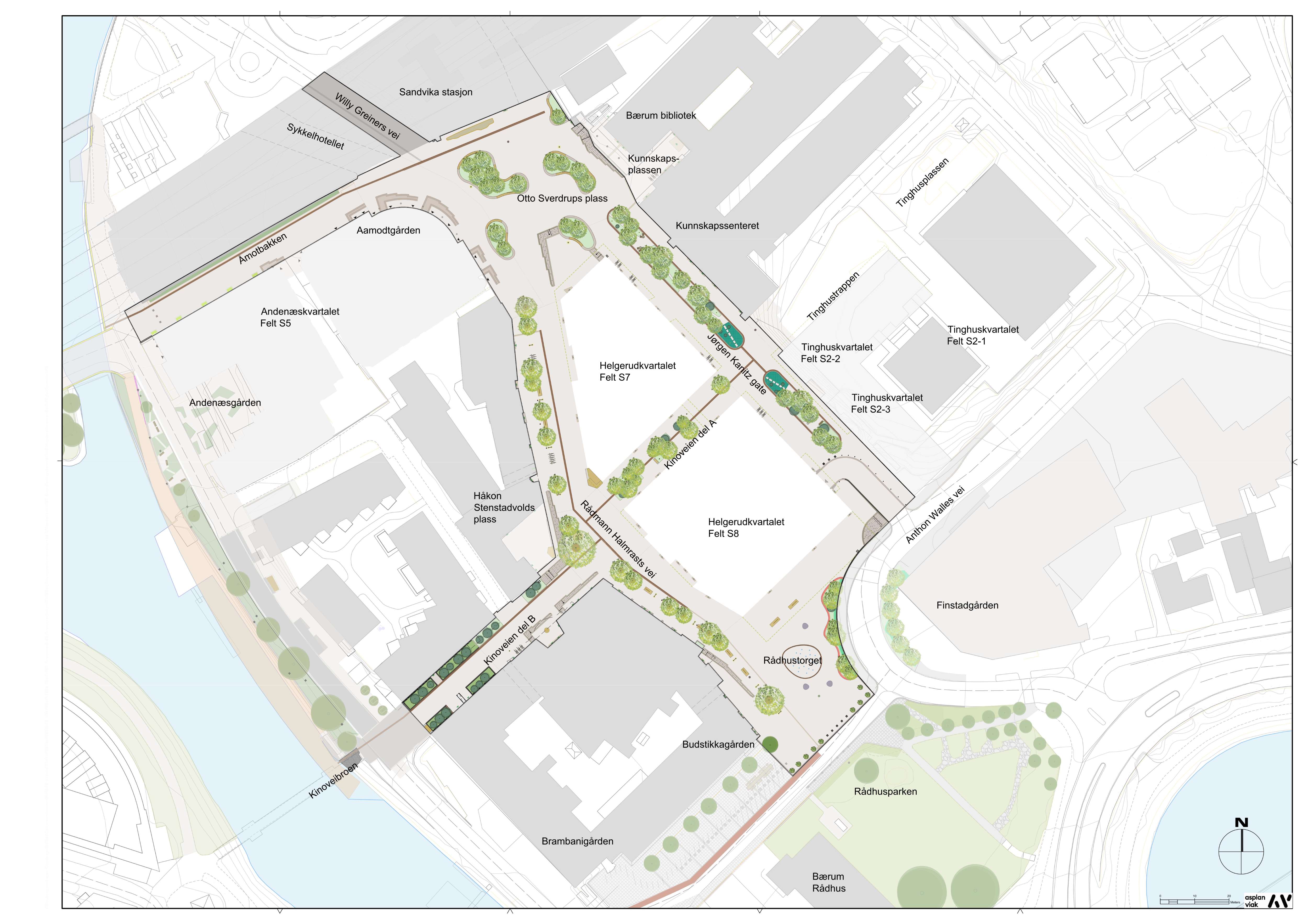Sandvika sentrum øst - kart