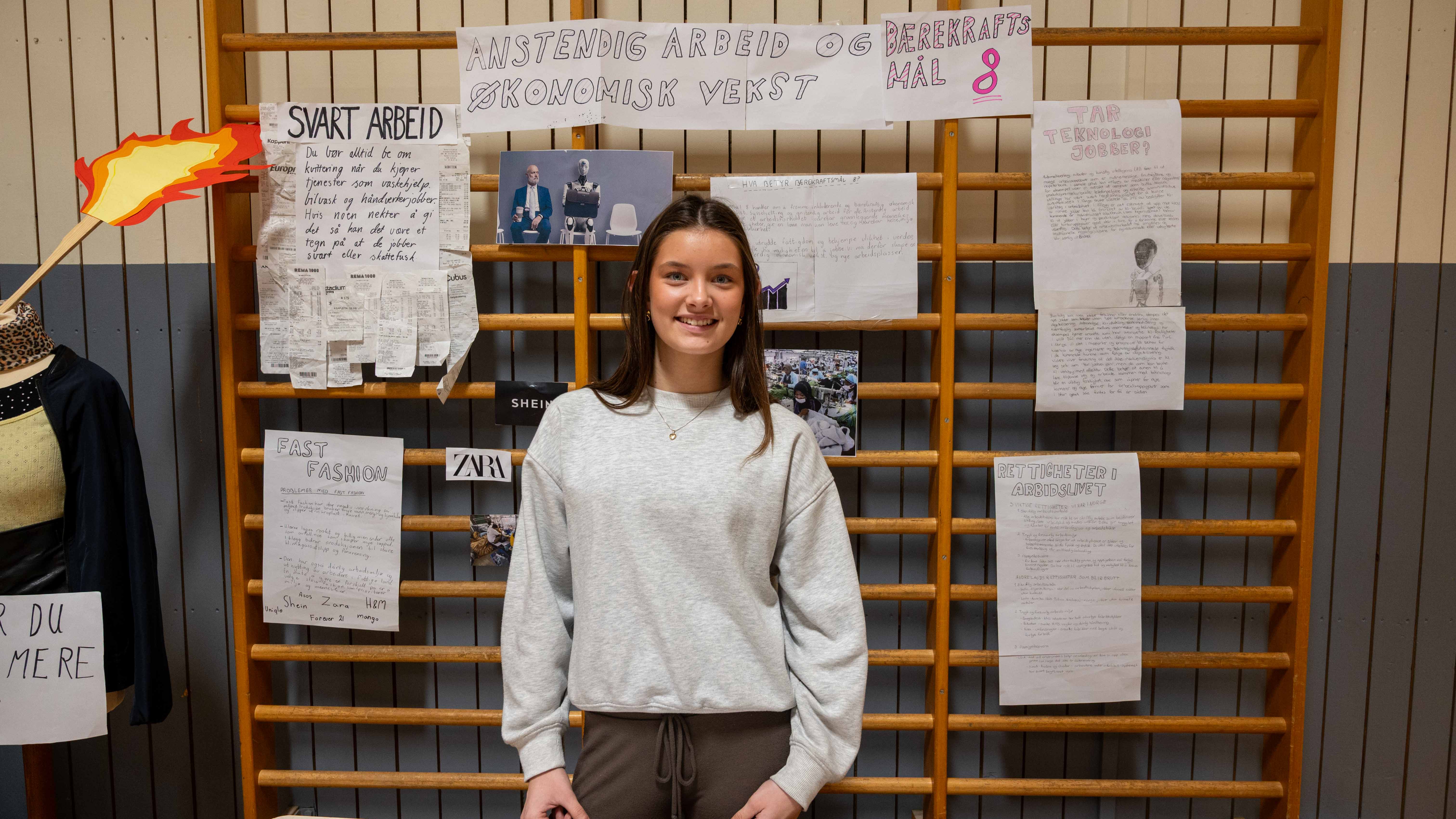 Elev ved Østerås har lært om Bærekraftsmålene og fordypet seg i anstendig arbeid.