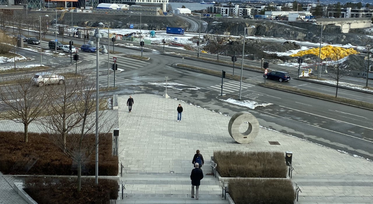 Fornebu sør fra storsenteret- 21. februar 2022
