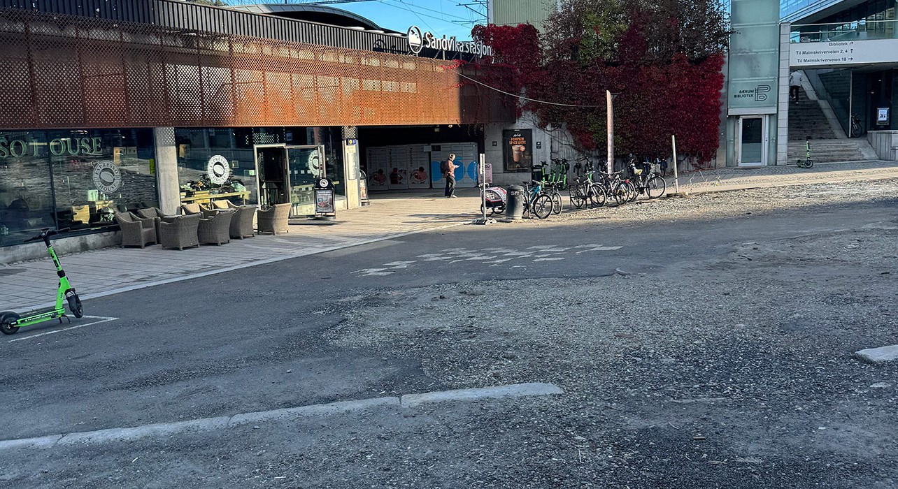 Sandvika sentrum - ved jernbanestasjonen