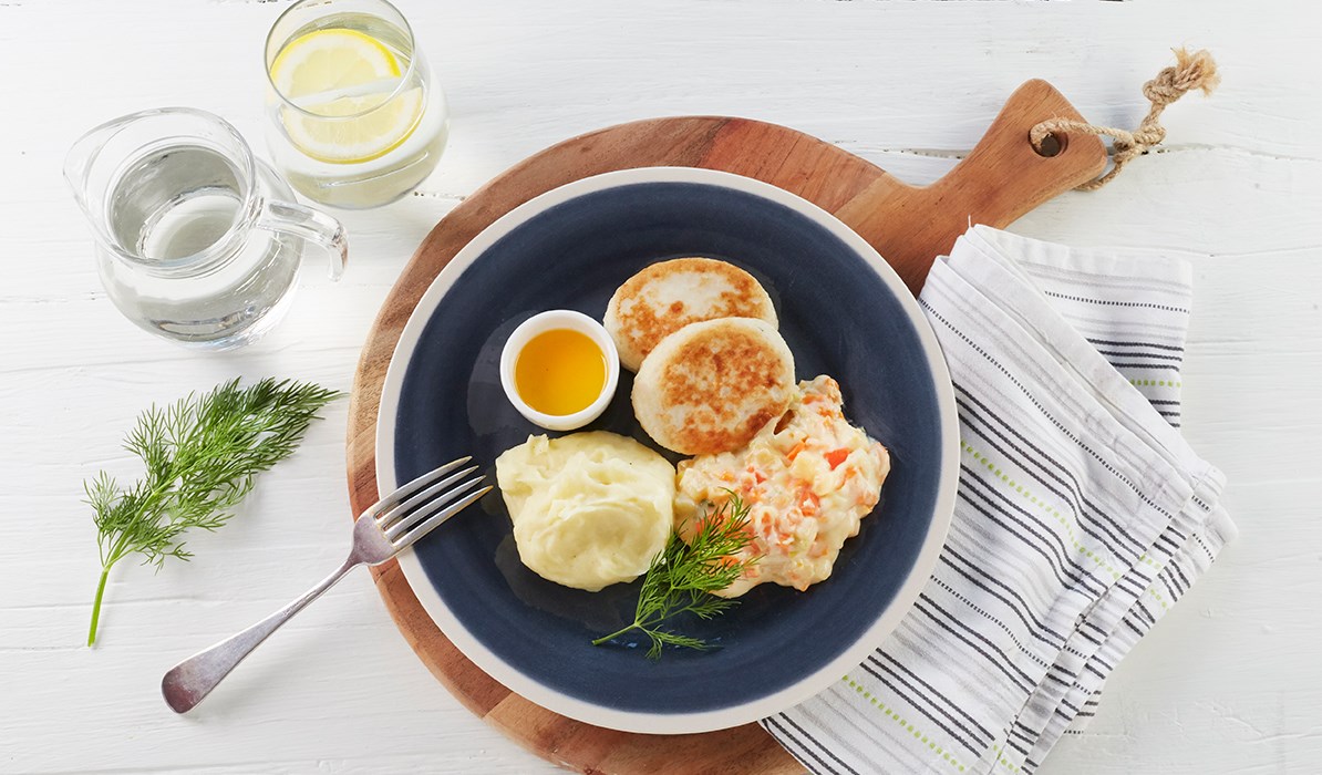 Fiskekarbonader potetmos selleristuing rotbl