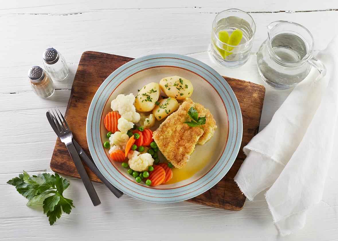 Skinke og makaronigrateng med smør