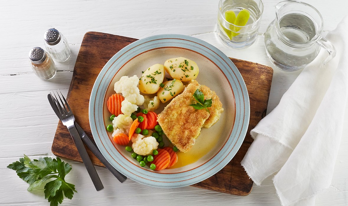 Skinke og makaronigrateng med smør