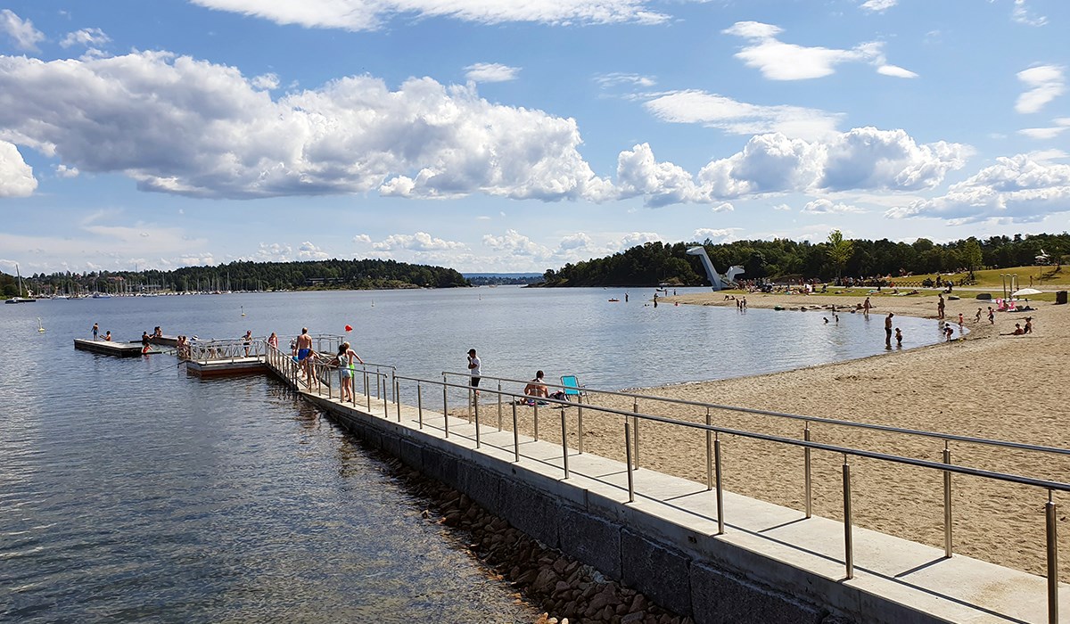Badebinge på Kadettangen