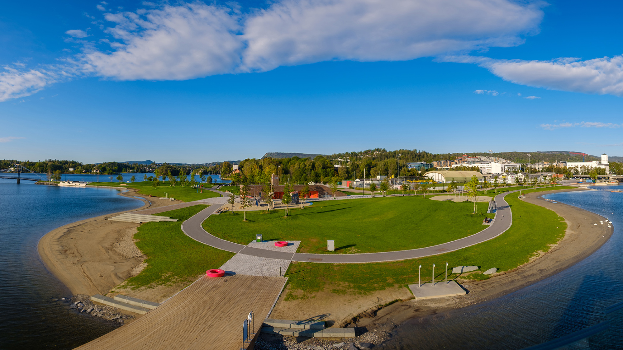 Oversiktsbilde av Kadettangen i Sandvika